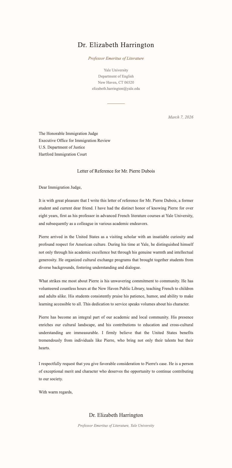 Elegant serif immigration reference